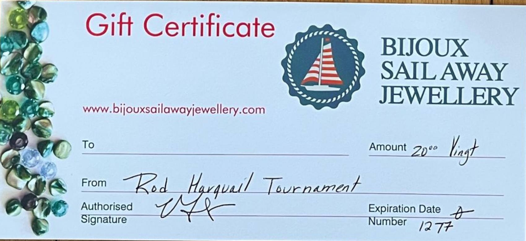 Sail Away Gift Certificate